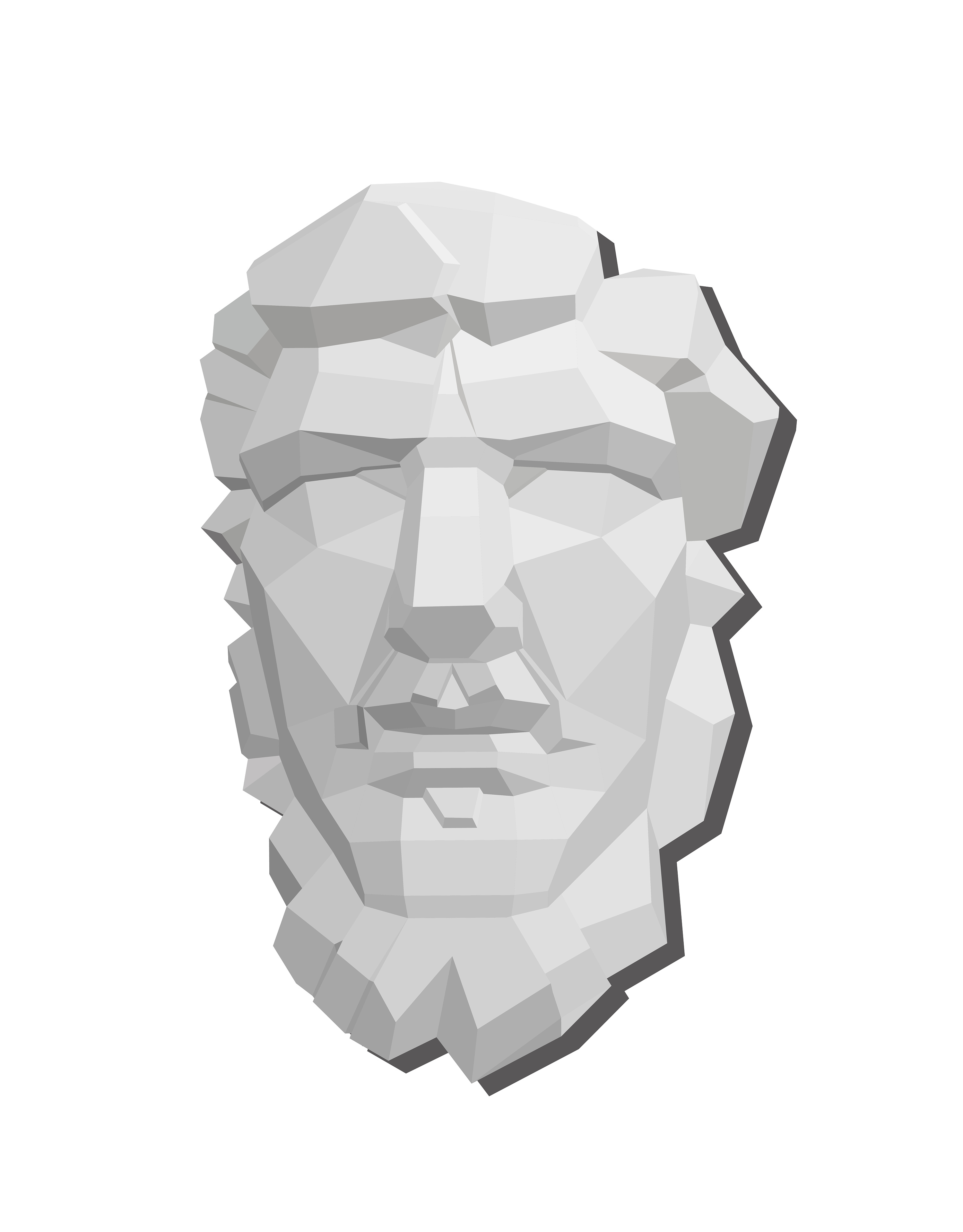 亚历山大切面石膏像矢量插画