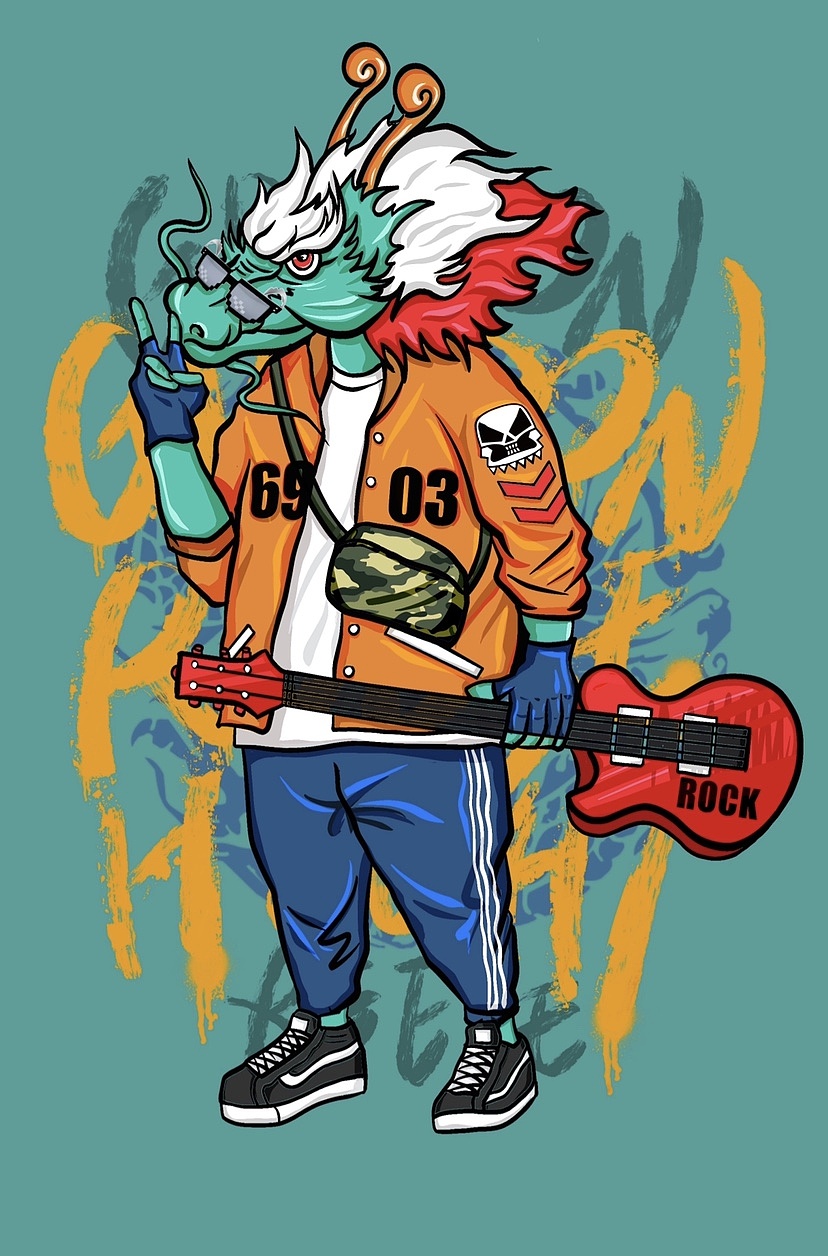 潮牌插画——龙dragon