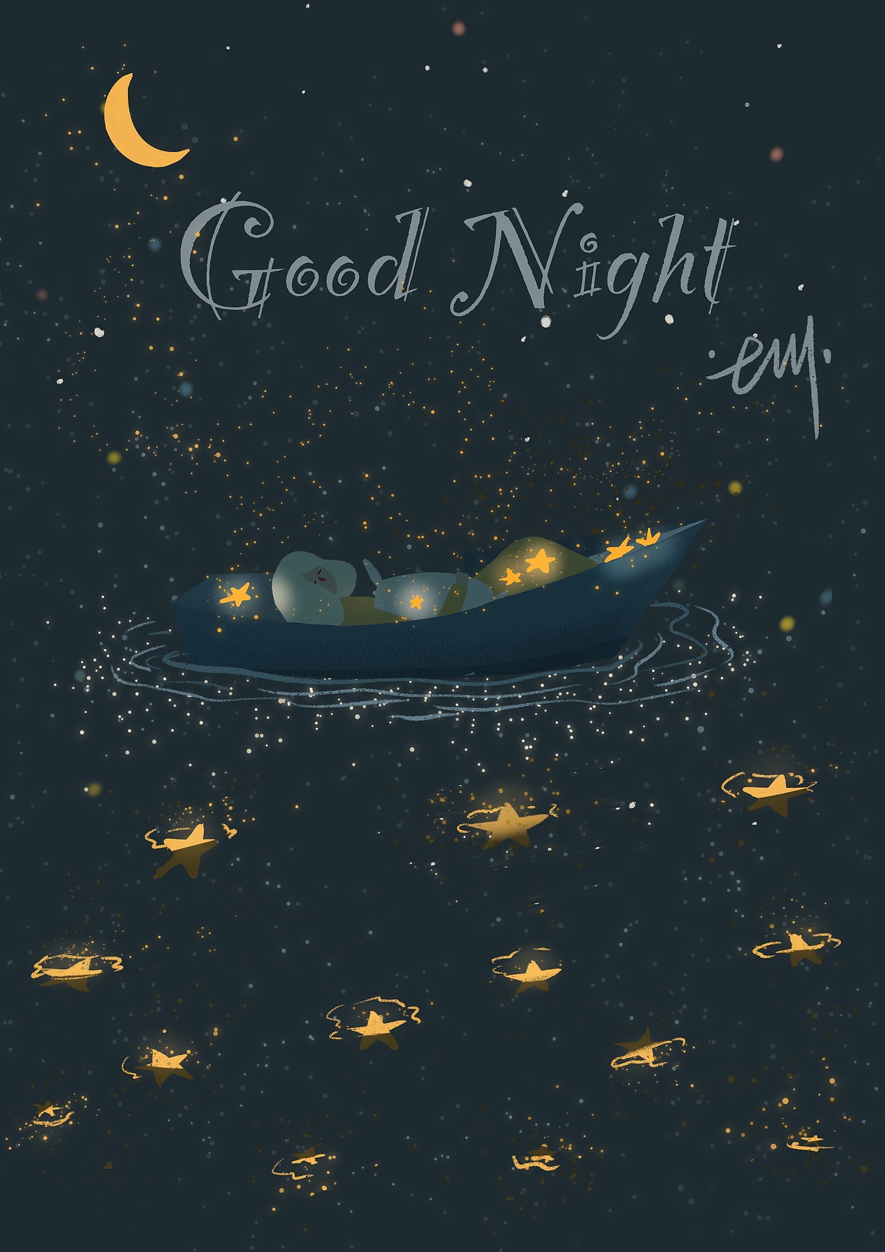 晚安集（图ZMTc1MTQ4ODY4） - 商业插画 - 站酷设计师七川插画原创素材 - 站酷ZCOOL