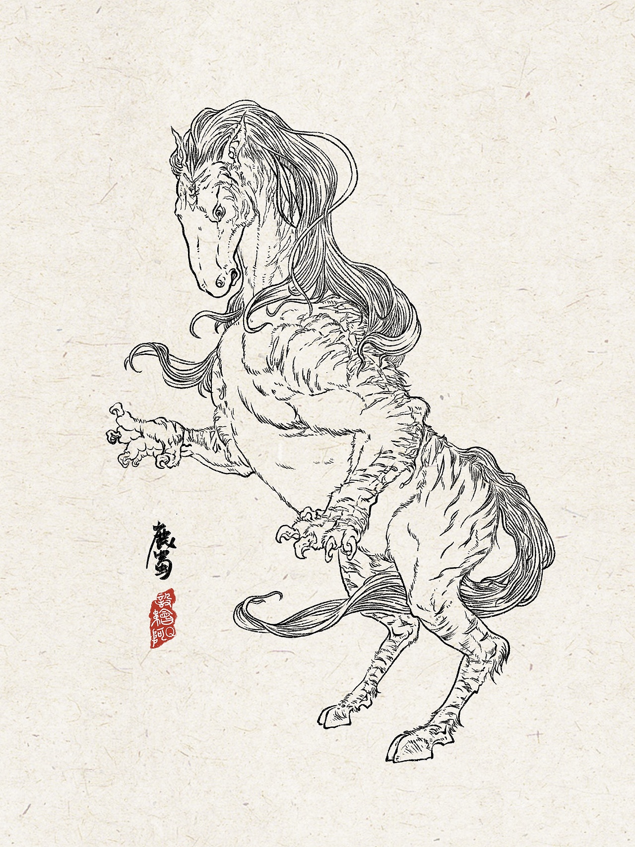 山海经之异兽线描【19.12-20.01】