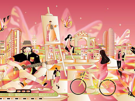 城市印象插画-厦门