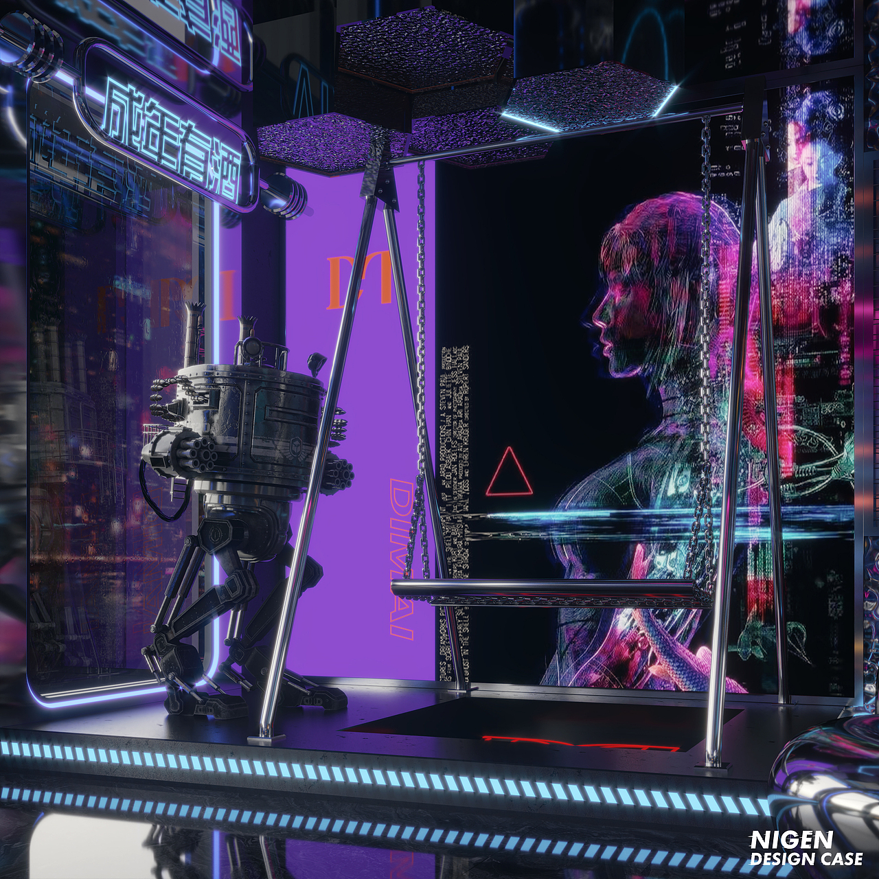 赛博朋克ktv丨空间表现