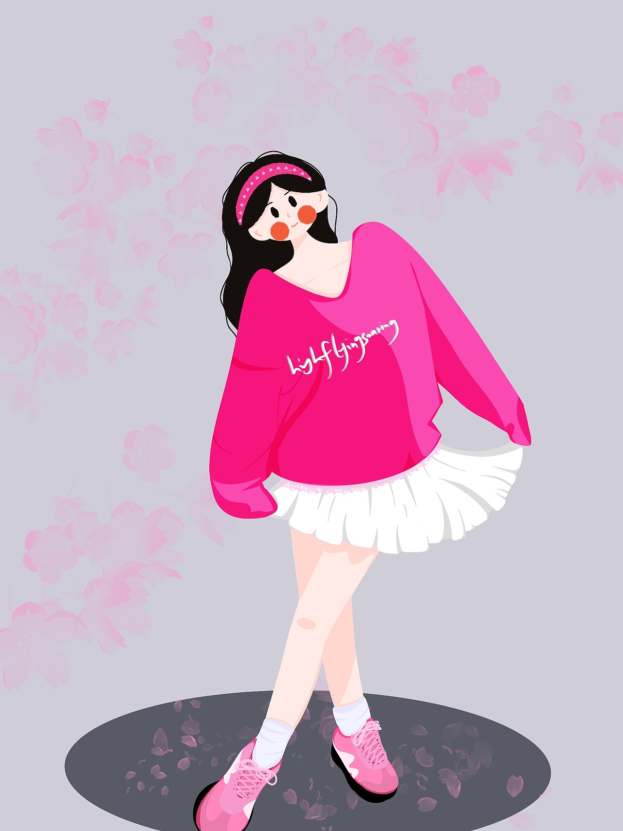 扁平风少女2（图ZMzgzMjU1MDA4） - 商业插画 - 站酷设计师九吉的猫原创素材 - 站酷ZCOOL