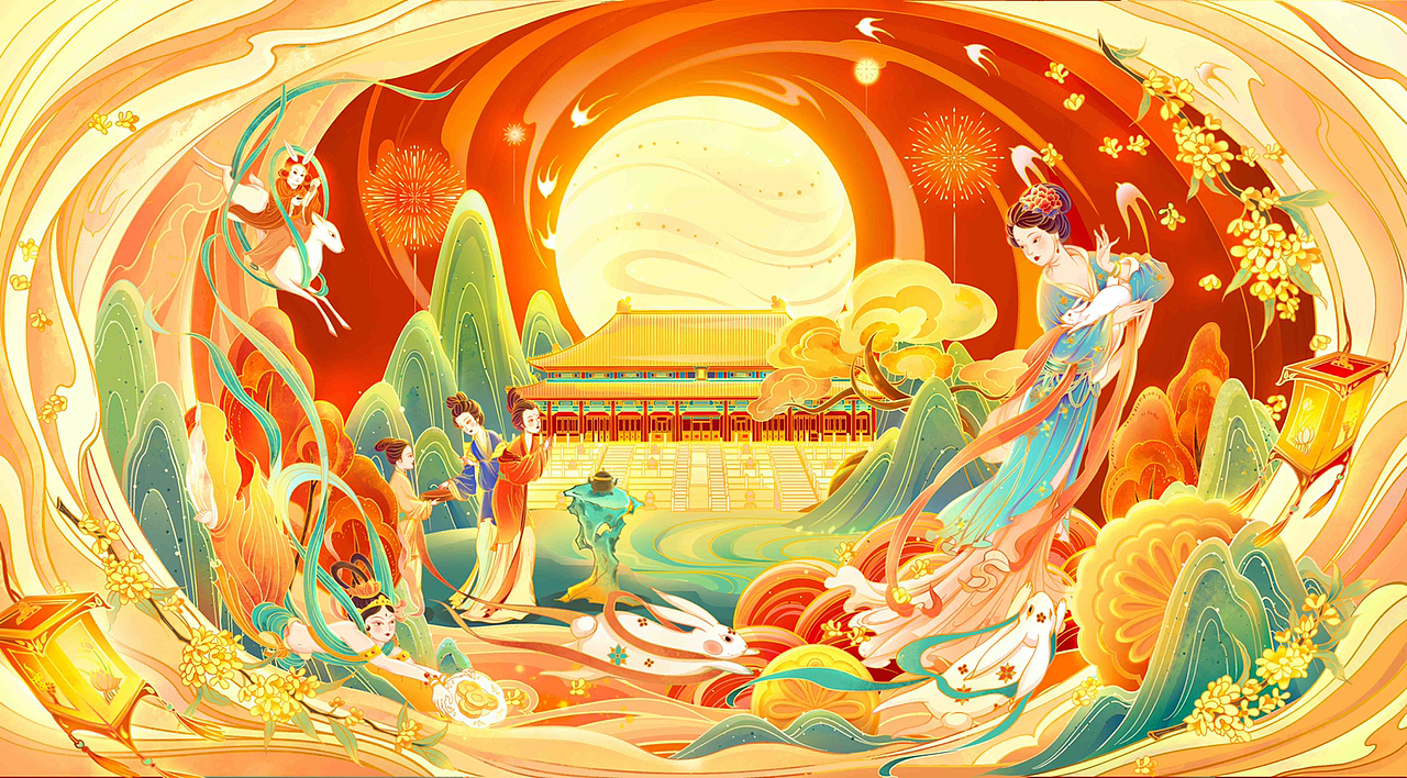 国潮手绘节日礼品包装宣传插画海报合集（图ZMzE4NjQ0MzEy） - 商业插画 - 站酷设计师南小笙原创素材 - 站酷ZCOOL