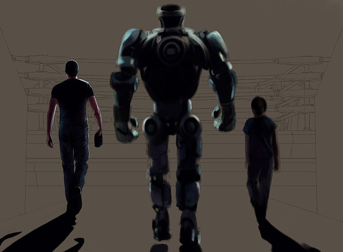 PS手绘教程：铁甲钢拳 海报（图ZNTg3NTc3Ng==） - 创作习作 - 站酷设计师野孩子涂鸦原创素材 - 站酷ZCOOL