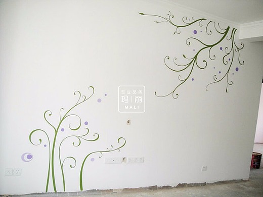 电视墙壁手绘图