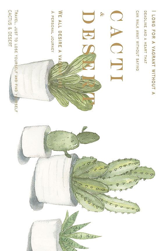 小清新水彩仙人掌 明信片多图（图ZMTI4NjgwODI4） - 商业插画 - 站酷设计师弯总还是不会画猫原创素材 - 站酷ZCOOL