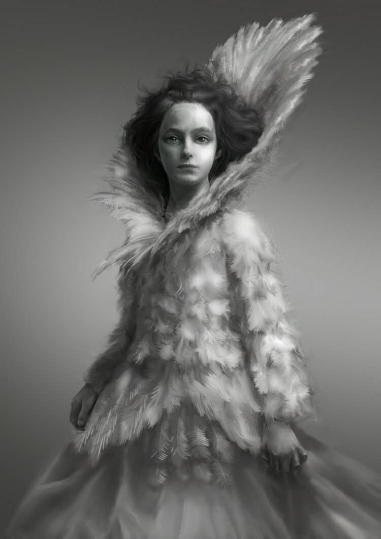 真人电影图像写生厚涂