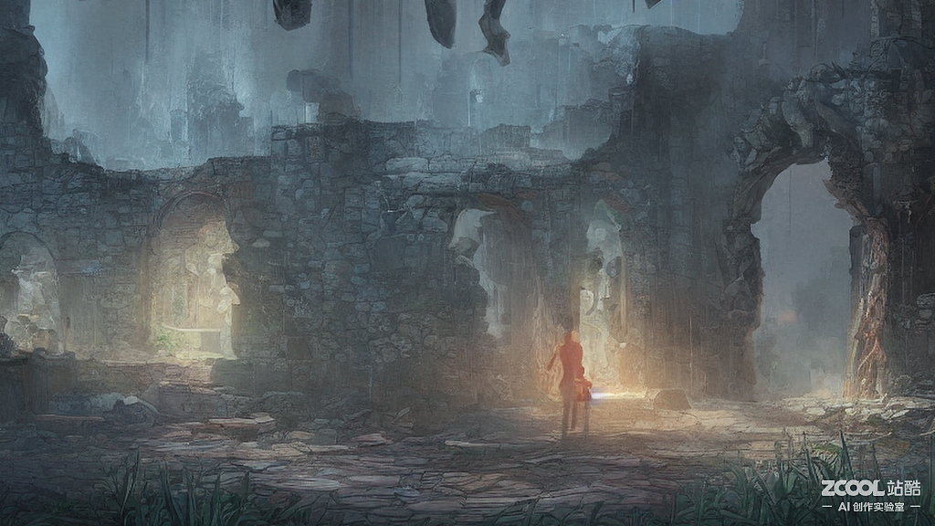 #AI创作实验室#废墟里的生命