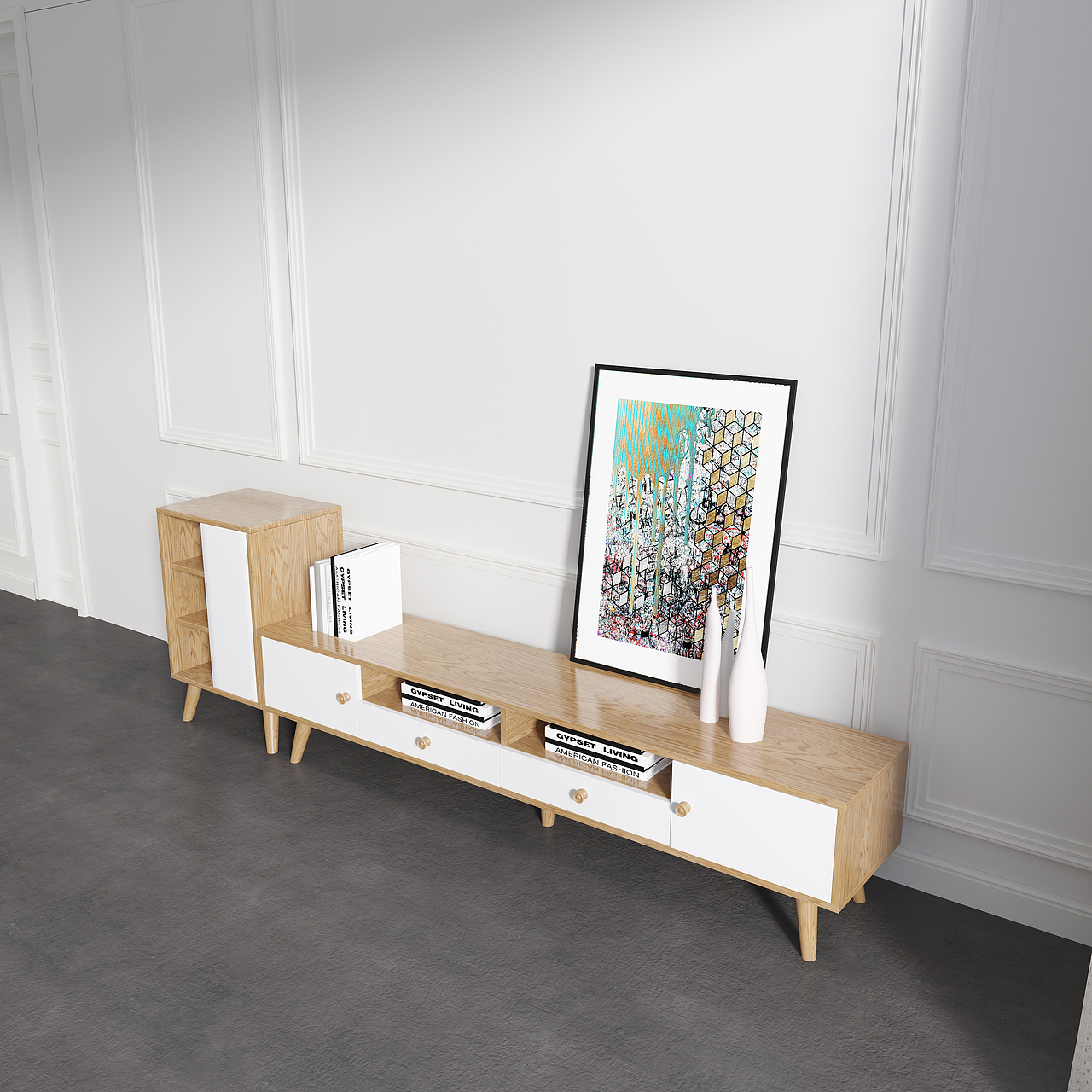 北欧电视柜表现（图ZMTQyOTU2NDQw） - 生活用品 - 站酷设计师纪敏原创素材 - 站酷ZCOOL