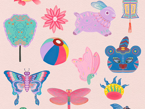 美图传统图案之松原伯都讷满族扎彩