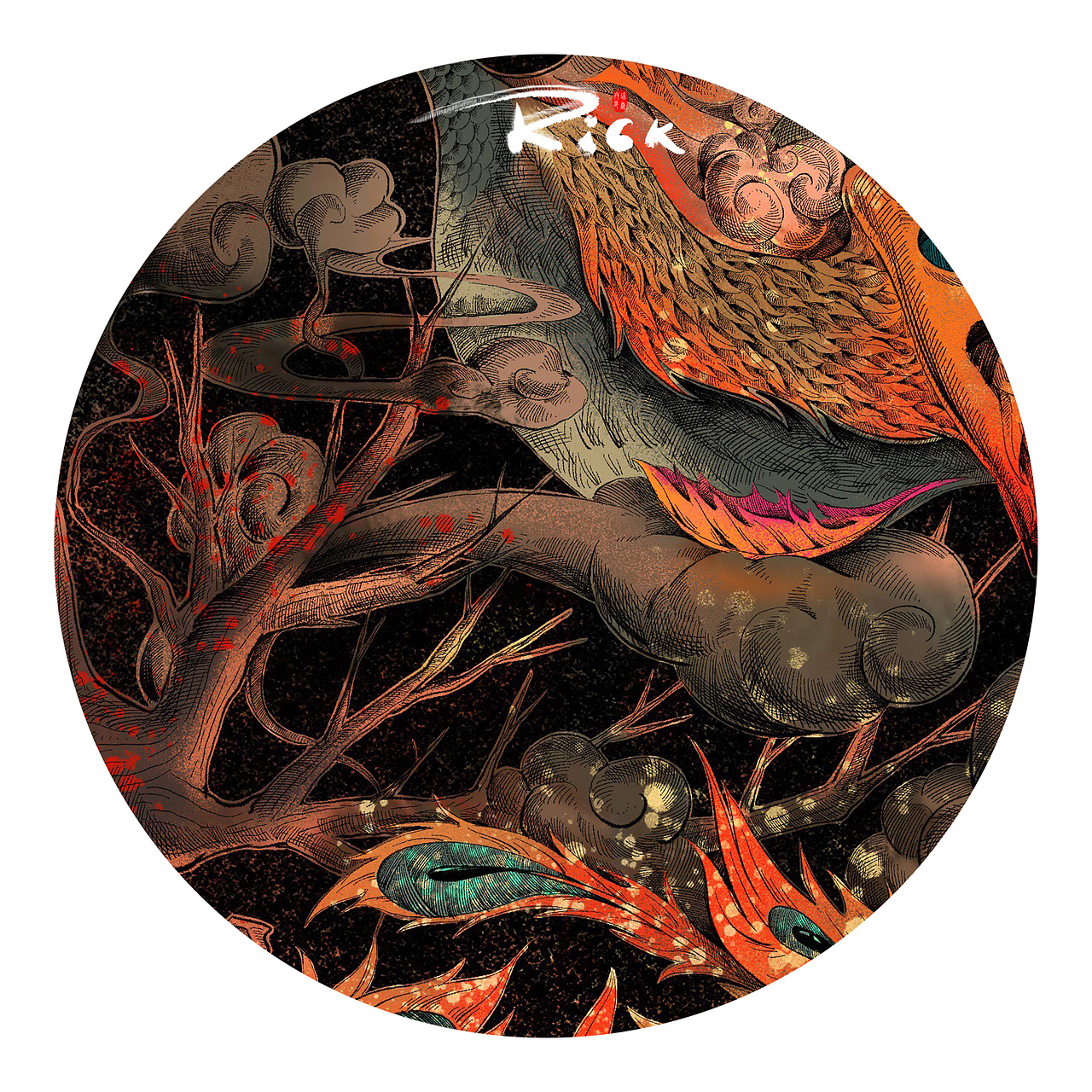 原创系列插画荆棘鸟