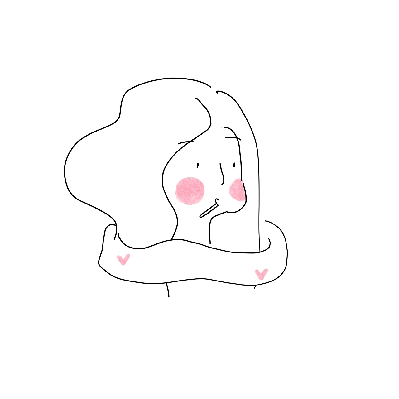 简笔画少女头像（图ZMTA0ODUzNzg0） - 新锐潮流插画 - 站酷设计师CathyChen萌萌哒原创素材 - 站酷ZCOOL