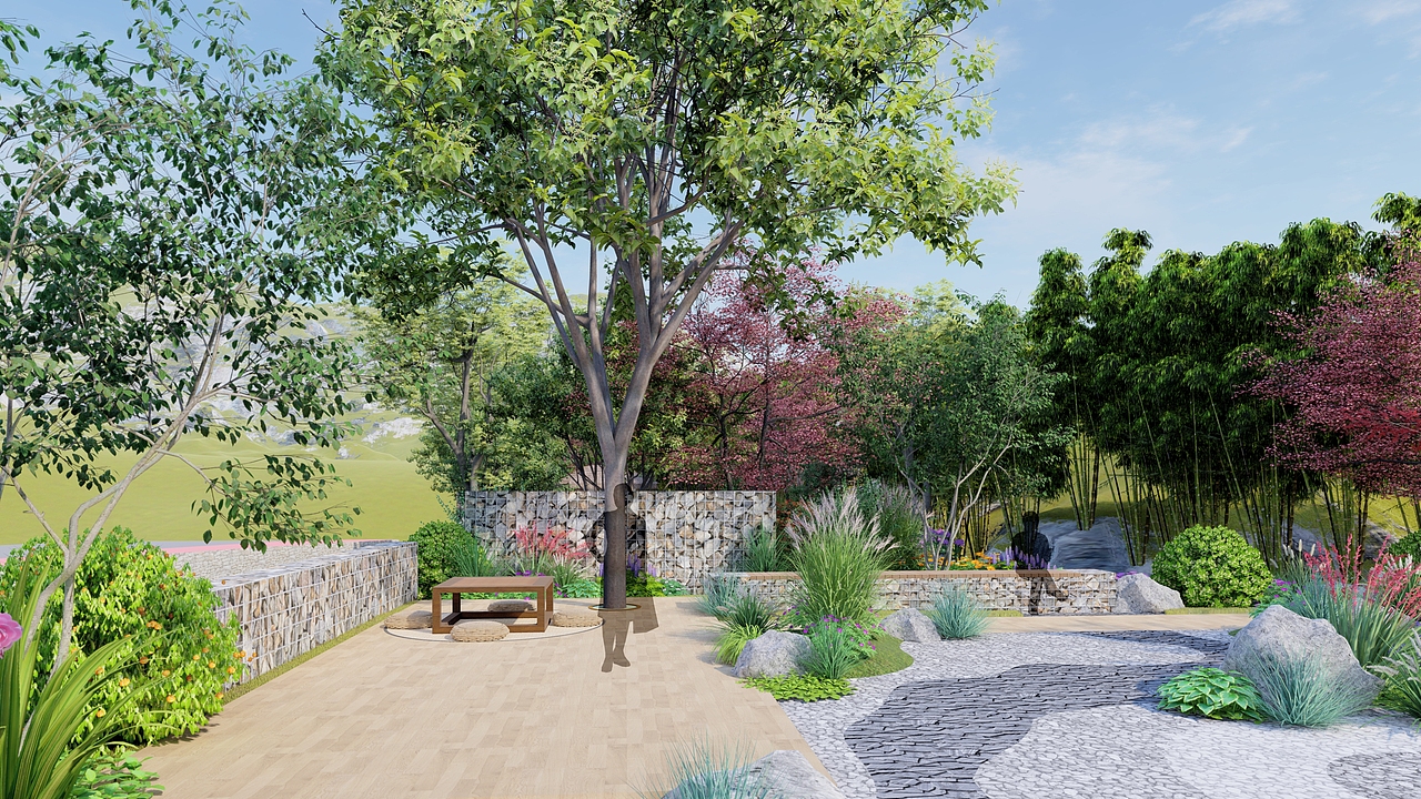 老君山客栈民宿庭院设计|空间|景观设计|周小粥粥_原创作品-站酷zcool