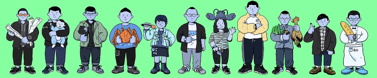 整理一下之前画的一组人物（图ZMTQwNzU4MzU2） - 商业插画 - 站酷设计师一条大咸鱼原创素材 - 站酷ZCOOL