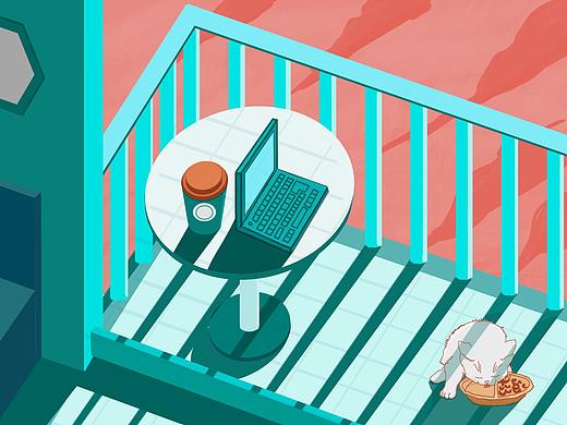 咖啡与猫的午后（个人主页-ZMzczNzM4Njg=） - 创作习作 - 站酷设计师九零画生原创素材 - 站酷ZCOOL