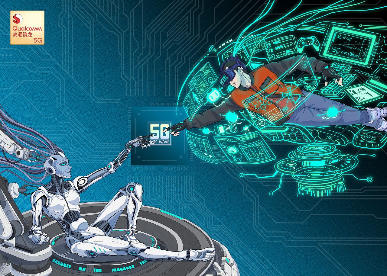 5g毫米波—-连接向未来|平面|海报|二刀鱼 - 原创作品 - 站酷 (zcool)