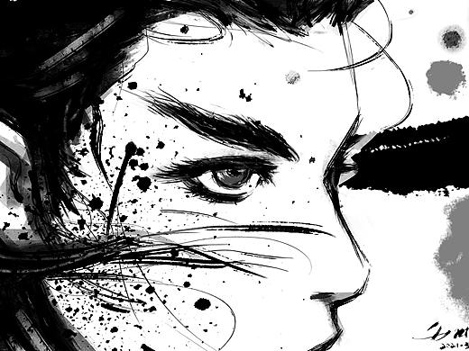 黑白水墨江湖英雄