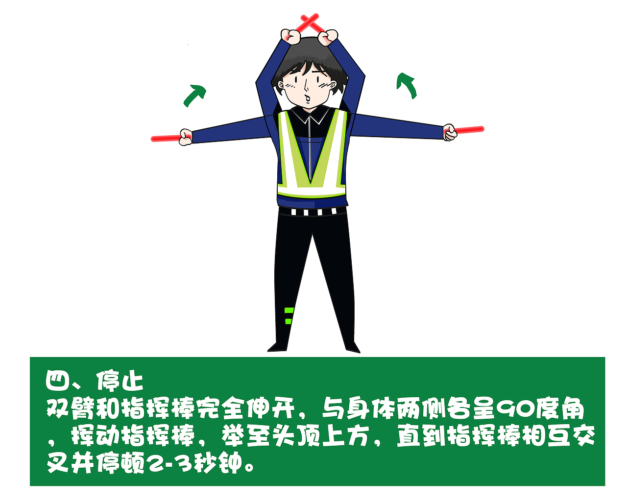 地面指挥员手势信号广场舞（图ZMjUyMzg4MTI=） - 商业插画 - 站酷设计师pengtongtong原创素材 - 站酷ZCOOL