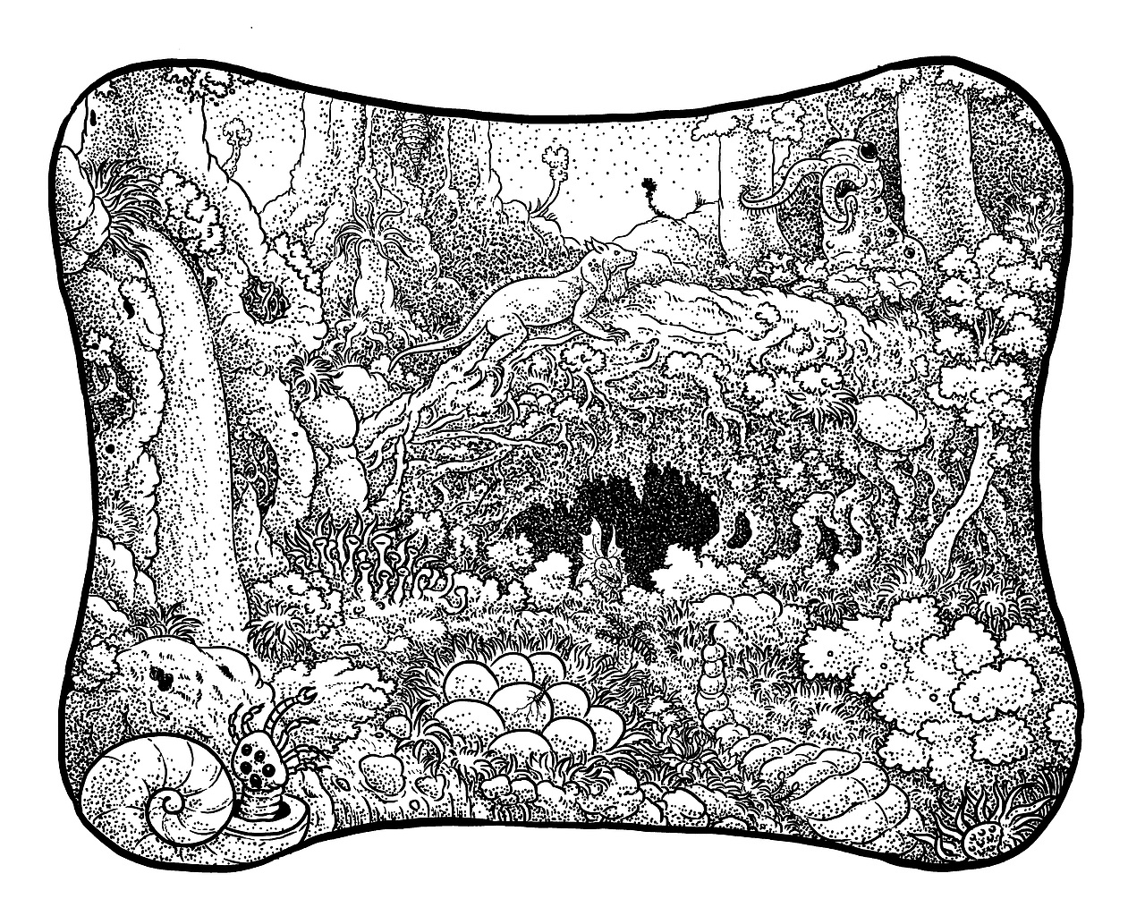 《秘境》——插画的形式与表达（图ZMTI4NzkwMDM2） - 创作习作 - 站酷设计师绿野仙踪WYT原创素材 - 站酷ZCOOL