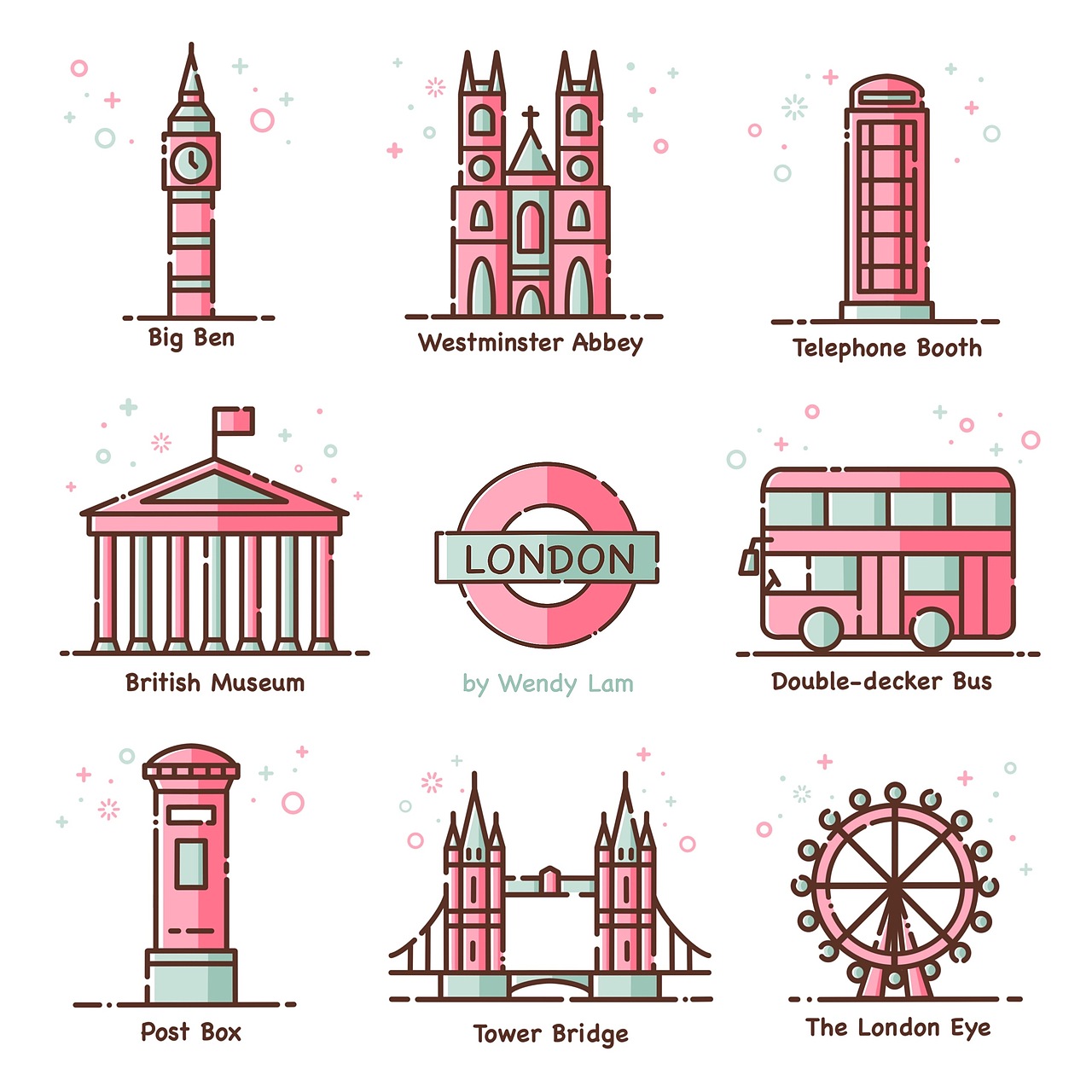 冒泡泡的粉色伦敦（图ZMjAxMDk4NjU2） - 创作习作 - 站酷设计师佳汶Wendy原创素材 - 站酷ZCOOL