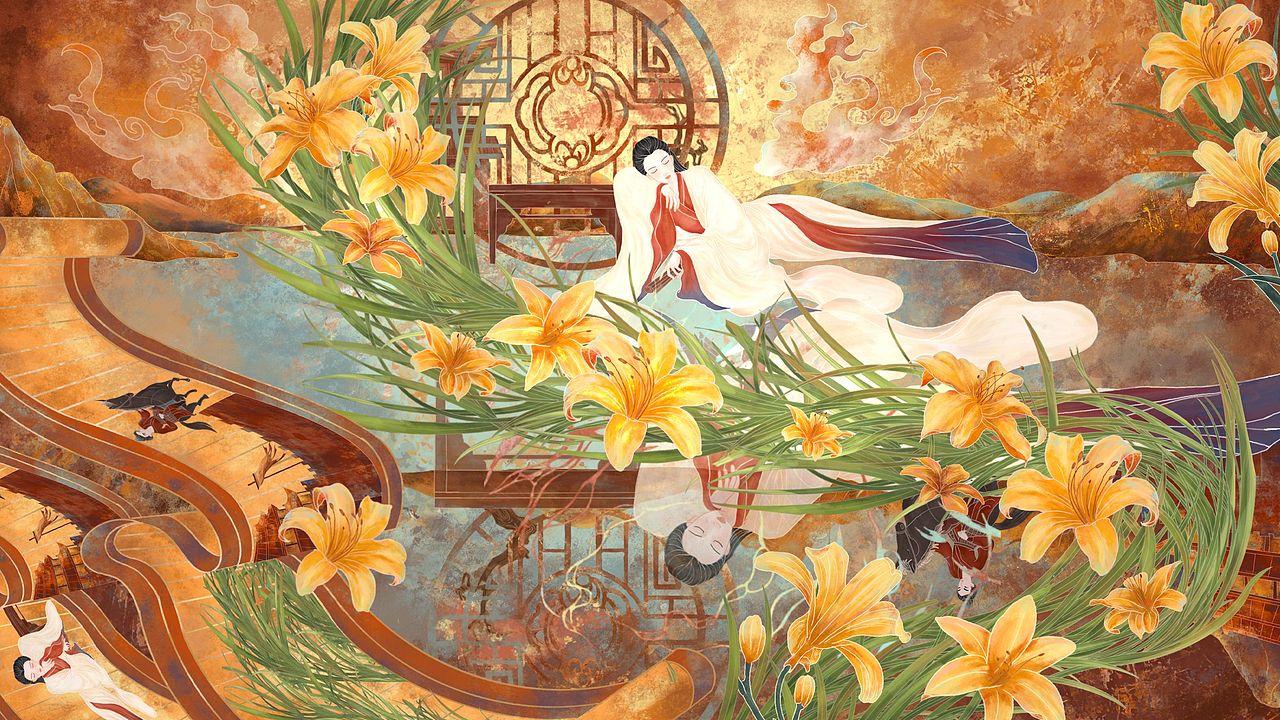 诗中情画中意——横版（图ZMzYwOTgxMjQw） - 艺术插画 - 站酷设计师长林乔原创素材 - 站酷ZCOOL