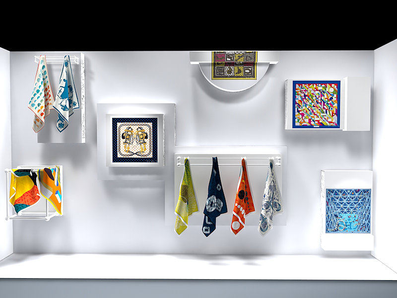 爱马仕2017《物之本意》女士丝巾 橱窗展示设计