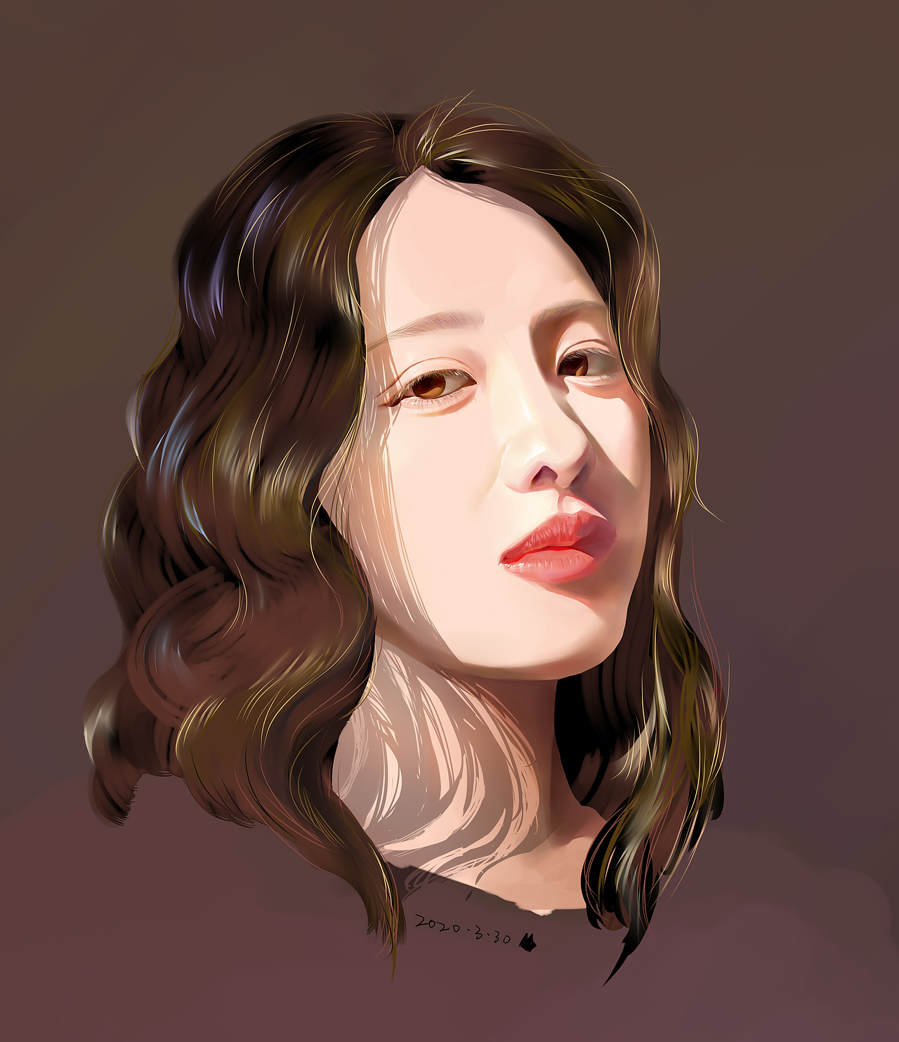 sai板绘人物肖像练习（图ZMjAzMTc3MTQ0） - 绘画 - 站酷设计师黒豿原创素材 - 站酷ZCOOL