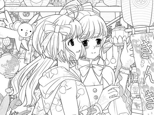 漫画扉页线稿设计素材参考