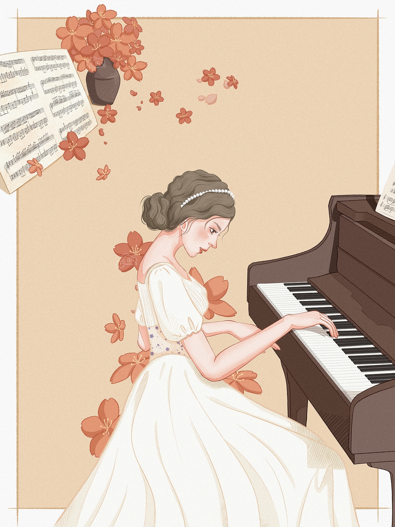 少女艺术家（图ZMjk2MDQzNDQ0） - 商业插画 - 站酷设计师涵_hanna原创素材 - 站酷ZCOOL