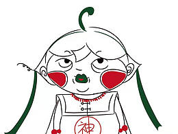 原创矢量插画人物-“小神婆”