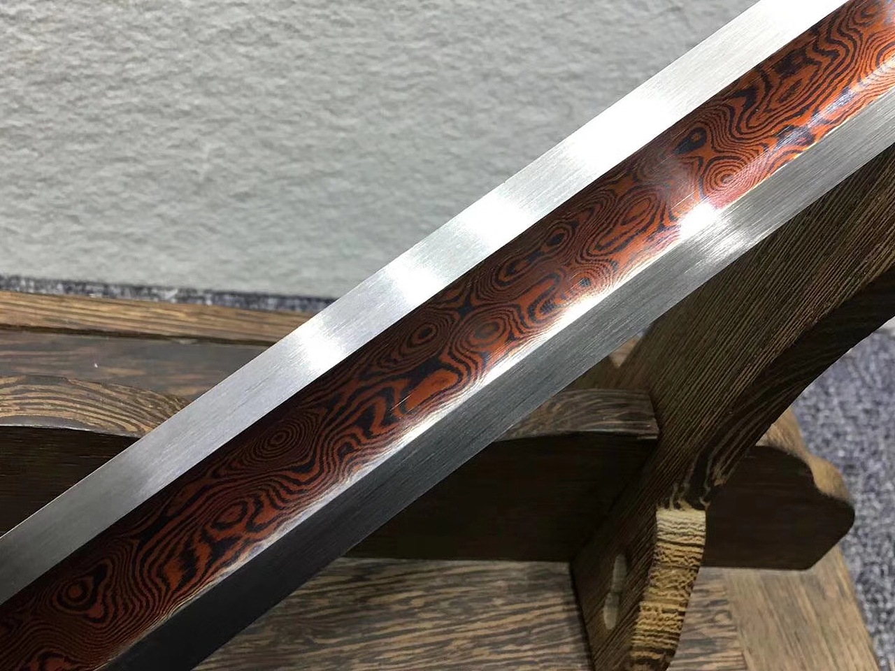 八角红木大血槽唐刀