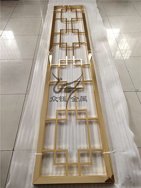 简单中式铝艺雕刻镂空屏风隔断