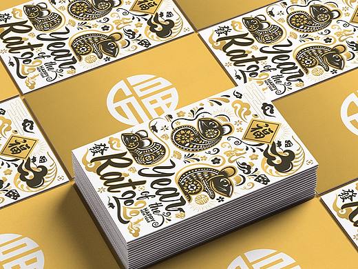 CHINESE NEW YEAR 2020 YEAR OF THE RAT TYPOGRAPHY