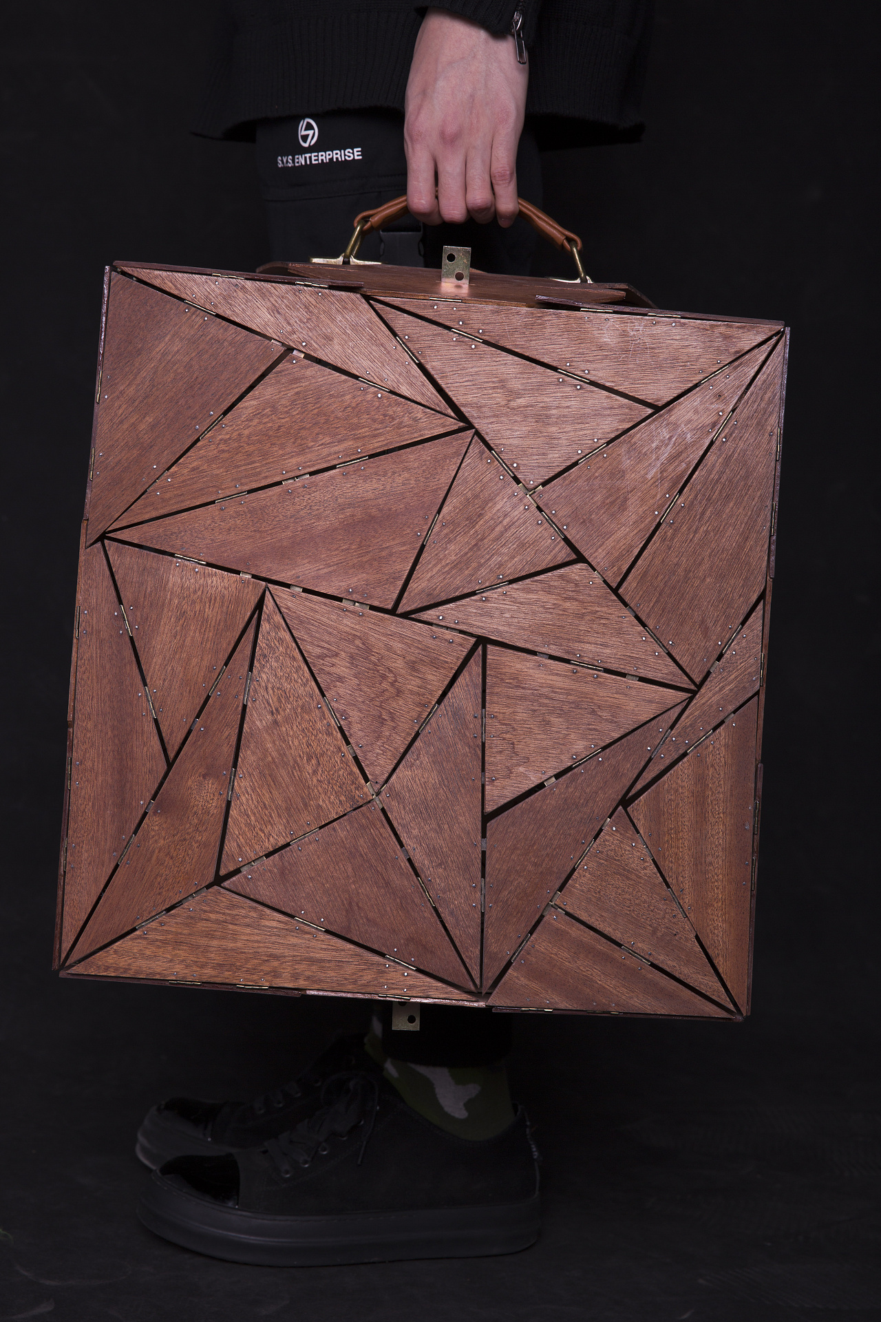 可变形创意木片拼接手提箱