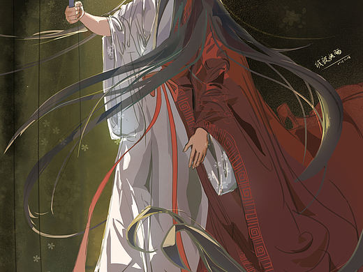 哑舍同人,长发少年版老板