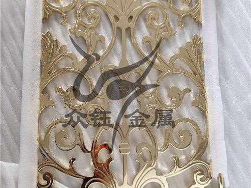 铝板雕刻镀金屏风 2020铝艺雕刻金色屏风隔断更火