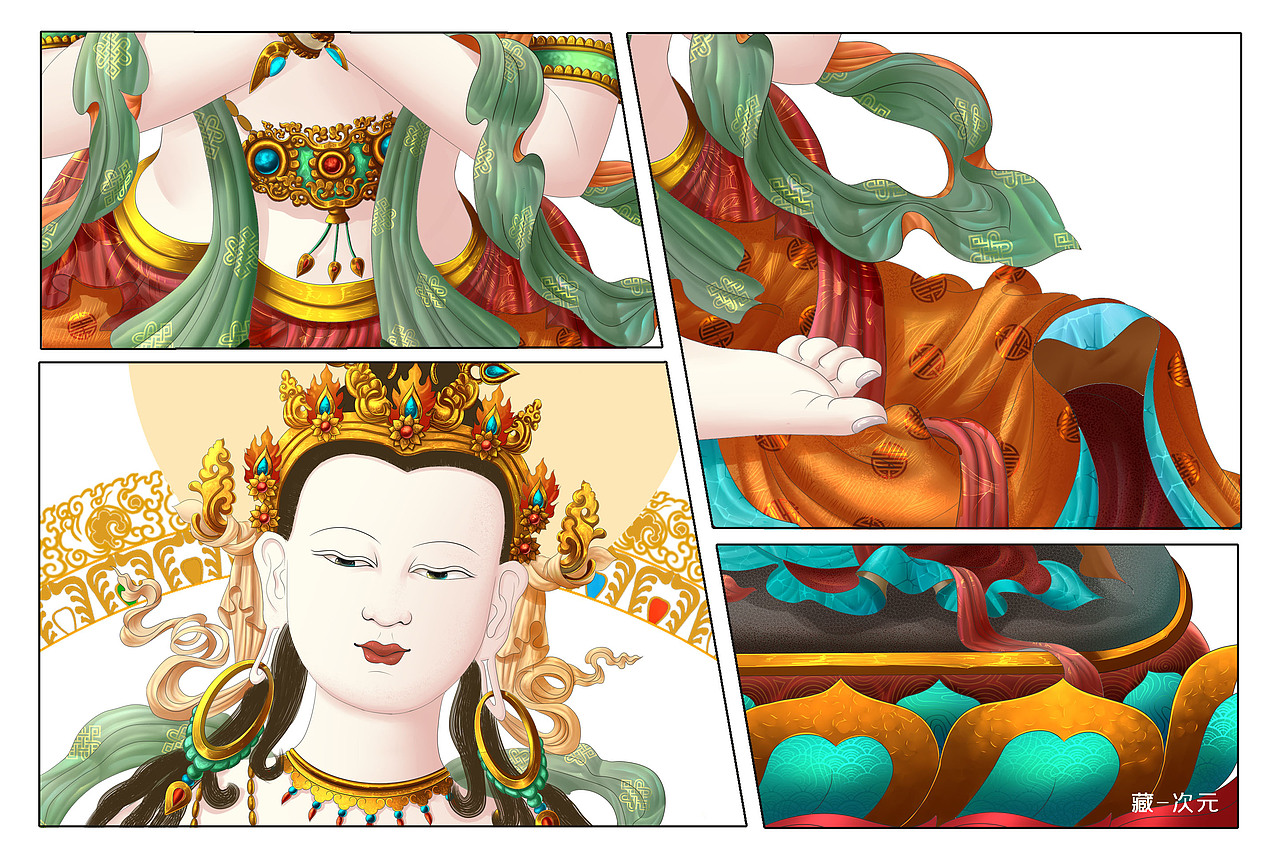 藏-次元唐卡风格（图ZMjIxMTc3NDIw） - 绘画 - 站酷设计师才让君原创素材 - 站酷ZCOOL