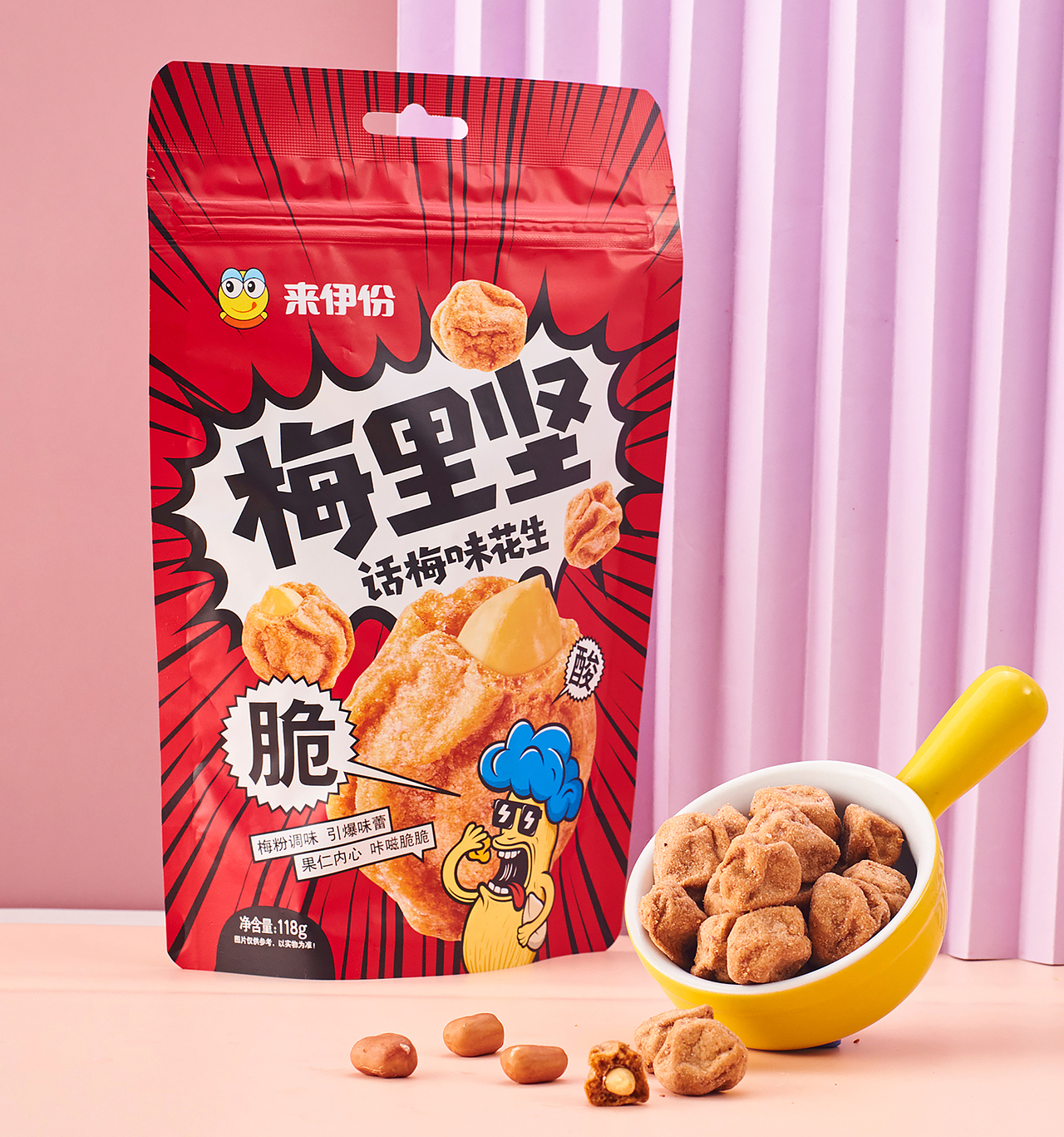 来伊份品牌大单品“梅里坚”包装视觉设计