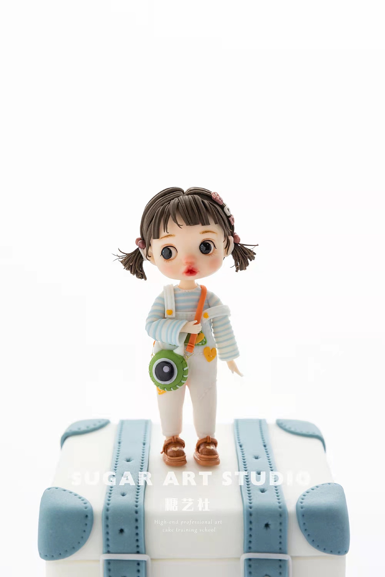 翻糖卡通娃娃双马尾卡通人偶拍摄翻糖生日蛋糕OB11娃娃