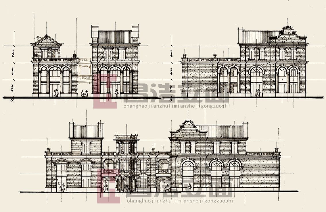 建筑立面手绘（图ZMzU0MTAxMjQw） - 建筑设计 - 站酷设计师昌拓原创素材 - 站酷ZCOOL