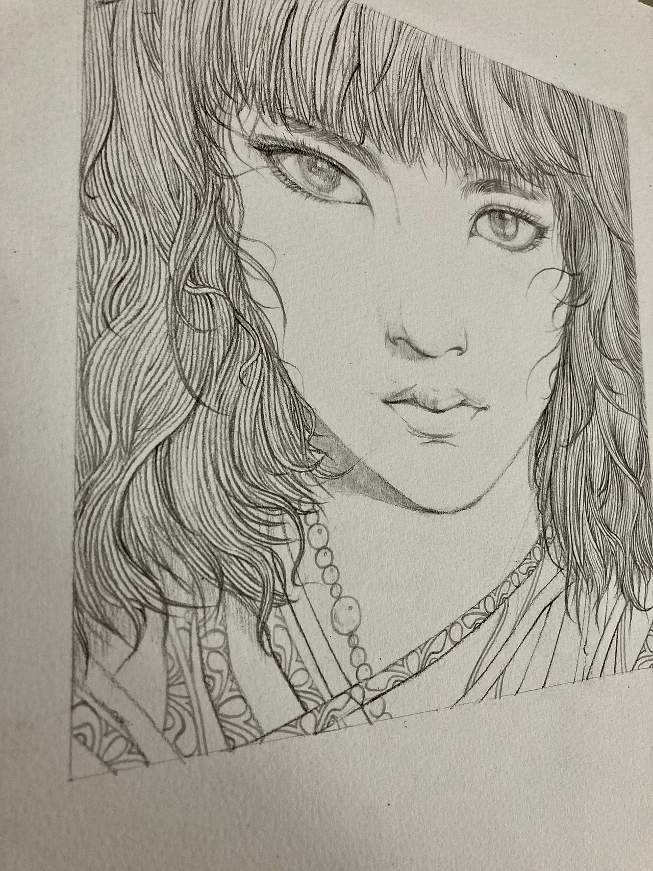 水彩正面女性肖像|插画|创作习作|武器11_原创作品-站酷zcool