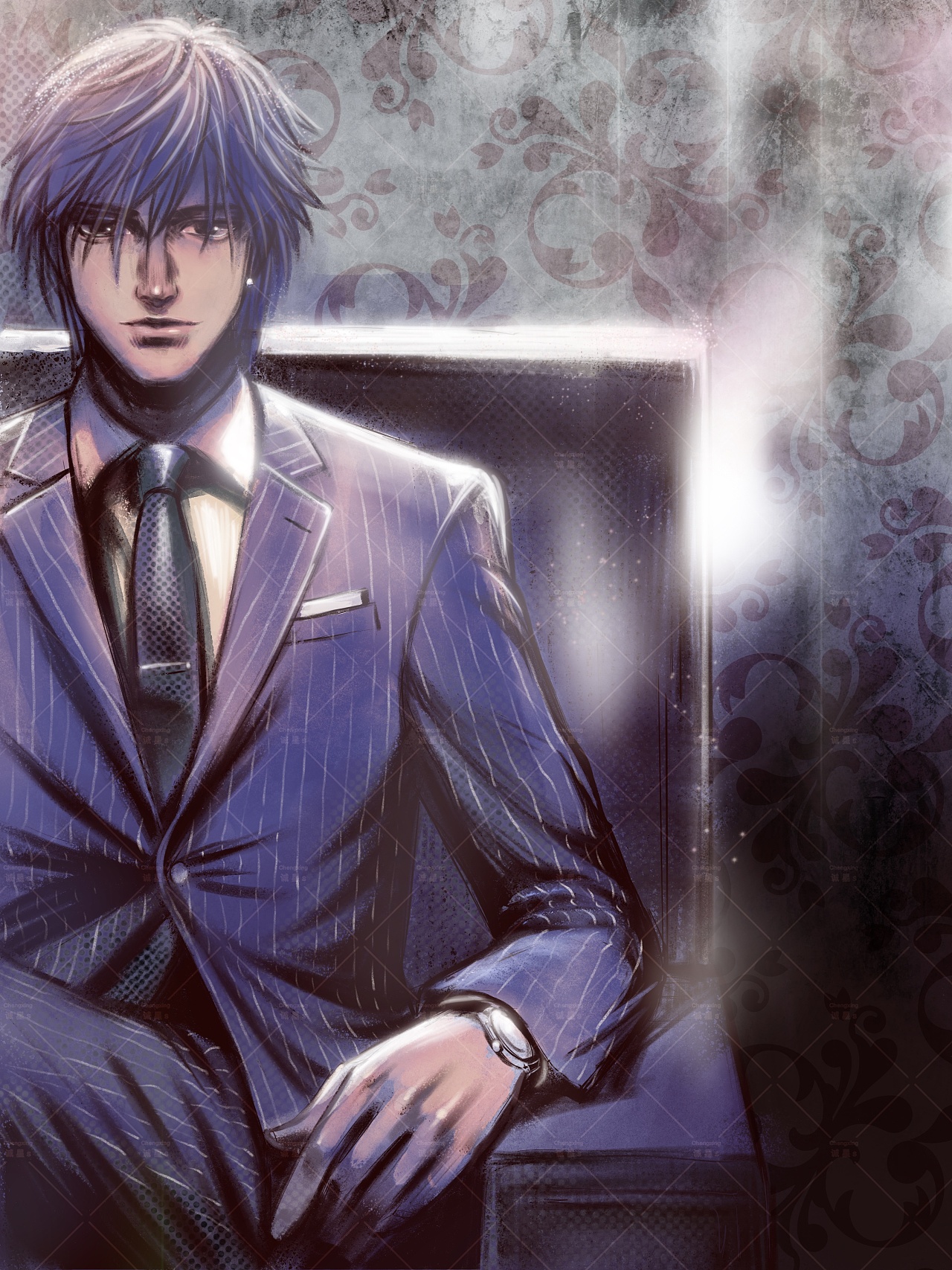 插画 漫画 少年 西装主题 女性凝视