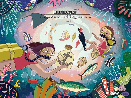「松鼠精灵童袜」品牌合作系列海报插画