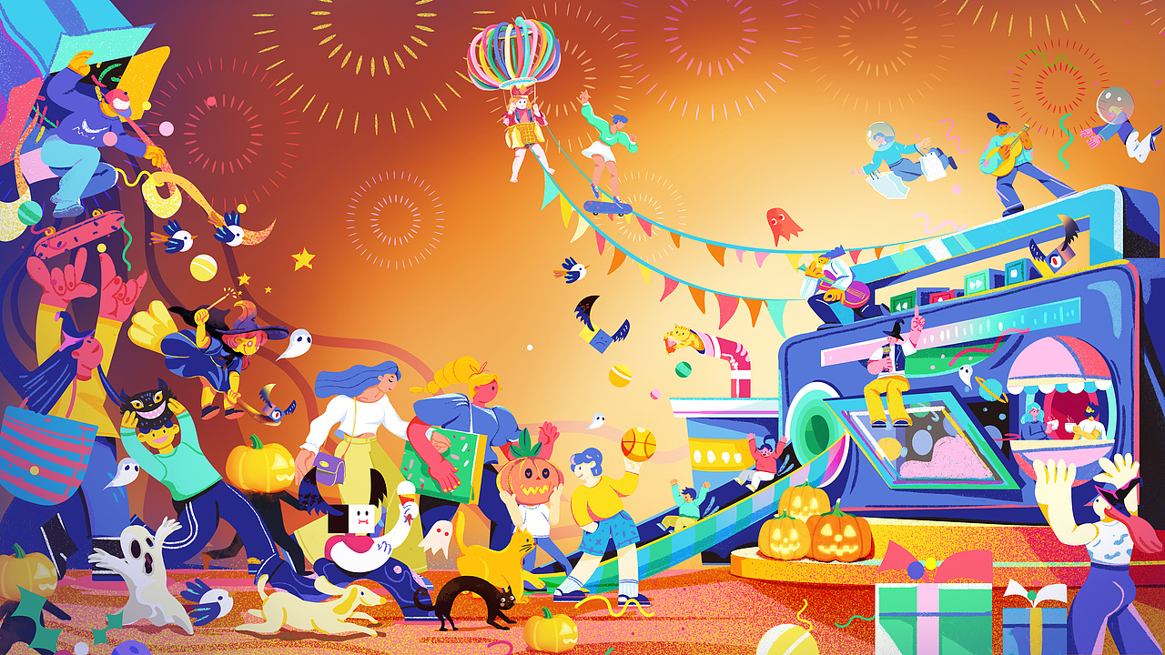 2020星河第四季度主画面插画（图ZMjMzMjMzMzI4） - 商业插画 - 站酷设计师夕米鹿2020原创素材 - 站酷ZCOOL