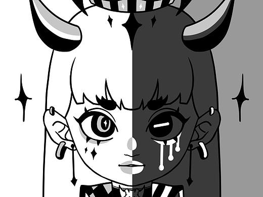 日常練習(xí)——黑白女巫（個(gè)人主頁(yè)-ZNTc0OTMxNjg=） - 創(chuàng)作習(xí)作 - 站酷設(shè)計(jì)師xxxllox原創(chuàng)素材 - 站酷ZCOOL