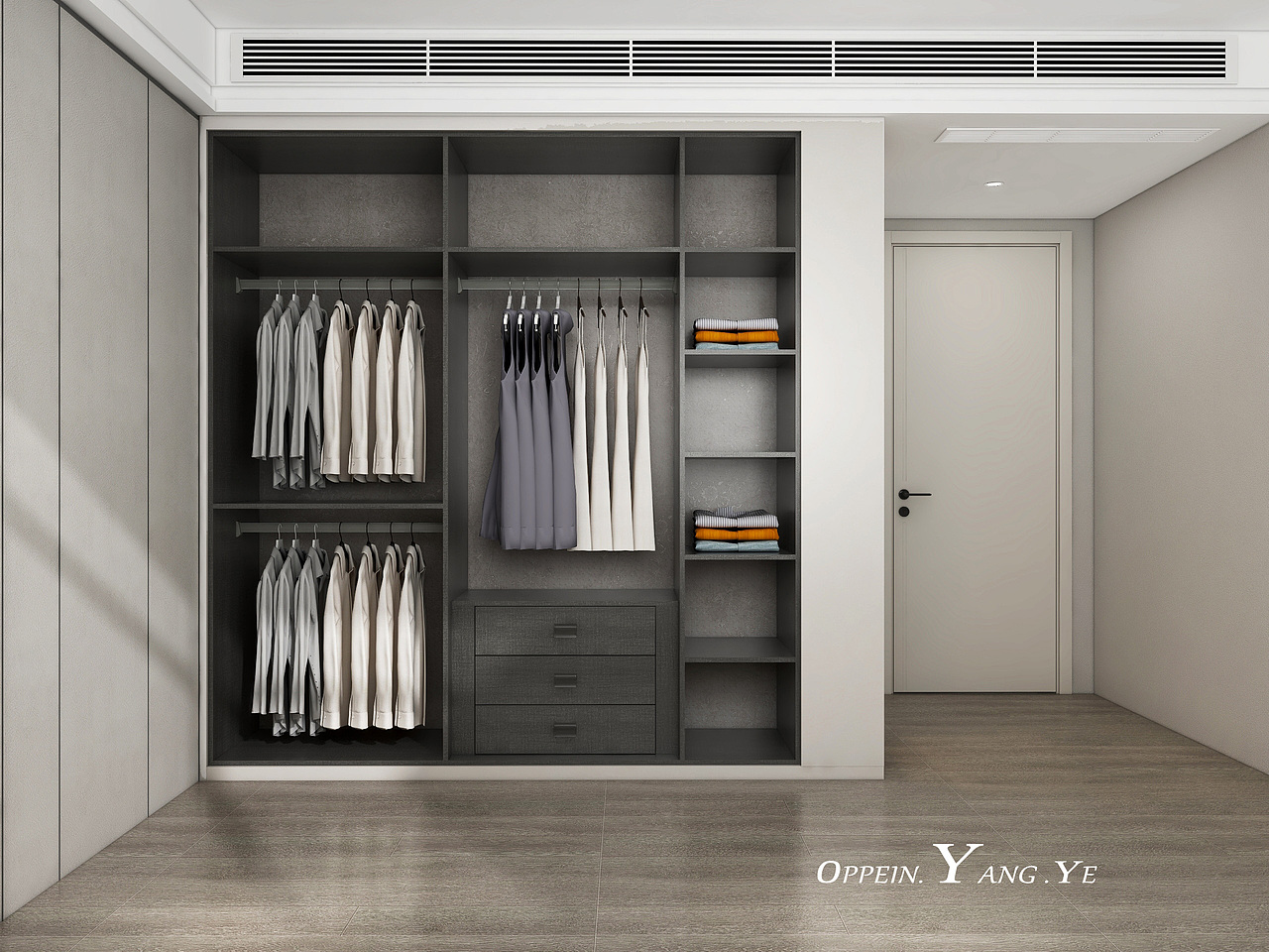 主卧衣柜内部