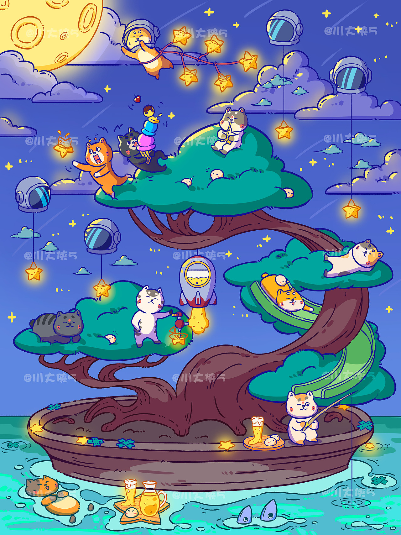咪貓系列01（圖ZMzQ1MTg2NTg4） - 商業(yè)插畫 - 站酷設(shè)計(jì)師川大俠5原創(chuàng)素材 - 站酷ZCOOL