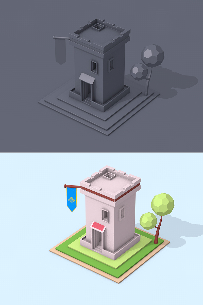 C4D建模 碉堡（圖ZMjk4NjQzNzQ0） - 建筑/空間 - 站酷設(shè)計(jì)師不想練腿的秋秋原創(chuàng)素材 - 站酷ZCOOL