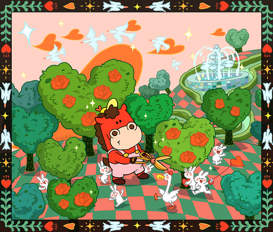 春天超爱红配绿（图ZMzY3NTk0Mzcy） - 艺术插画 - 站酷设计师吕小马原创素材 - 站酷ZCOOL